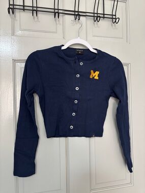 hype and vice 100% cotton michigan cropped cardigan